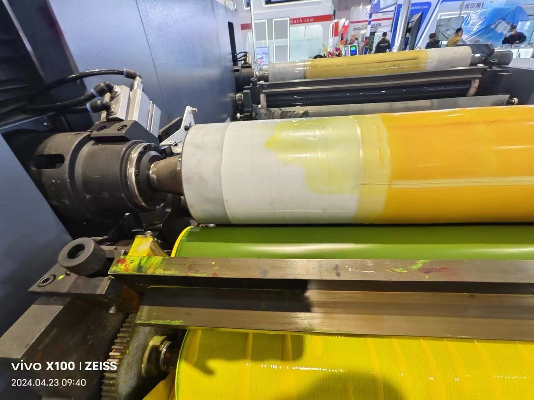 Macchina di stampa flessibile ad alta precisione a manica con regolazione della piastra a 360 gradi