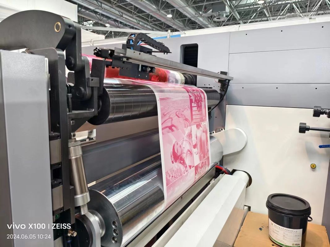 Macchina di stampa flessibile a manica per sacchetto di cartone di tazze di carta Pacchetto 1000 mm Larghezza controllo PLC 150m/min Velocità