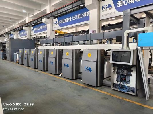 240 m/min Servo Control FM-CS Flexographic Printing Machine con diametro di 100 mm di rulli